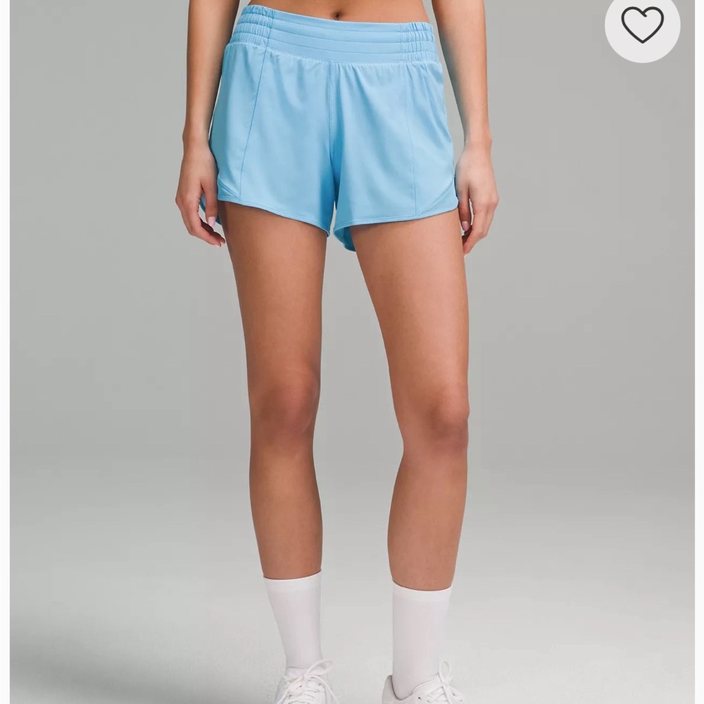 Lululemon High Rise Hotty Hot Shorts Size 10 in Kayak Light Blue
